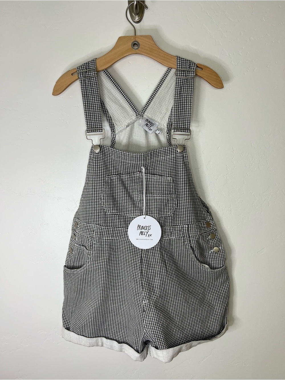 Princess Polly Black & White Gingham Overalls